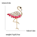 Crystal Flamingo Brooch With Red Or Turquoise Wings view 4