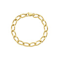 Thick Open Oval Link Chain Bracelet Gold Steel Tone view 5