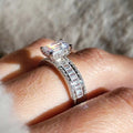 Silver Tone Blue Baguette Crystal Double Band Ring view 2
