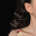 Gold Tone Floral Branch Pearl Clear Stone Earrings In Clip And Stud Styles view 2