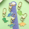 Cartoon Dinosaur Metal Keychains With Clasps, Six Styles view 2