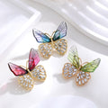 Gold Tone Silver Tone Butterfly Crystal Three Designs Metal Brooch Pin view 4