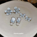 Blue and Silver Crystal Stud and Drop Earring Collection view 1