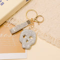 Rhinestone Skull Keychain Crystal Charm Gold Hardware view 8