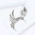 Antique Silver Hummingbird Brooch Enamel Wings Red Or Blue view 4