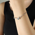 Lucky Knot Bar Bead Chain Bracelet Gold Steel Tone view 7