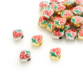 Enamel-Look Gold Silver Strawberry Alloy Beads in 2 Styles view 4