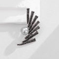 Flower Crystal Pearl Look Metal Brooch Pin for Jackets and Lapels view 5