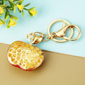 Jeweled Red and Green Apple Keychains with Braided Wrist Loops view 3