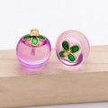Twelve-Color Translucent Apple Glass Charm Collection view 11