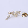 Crystal Bow Brooch In 2 Styles With Polished Metal And Decorative Details view 6