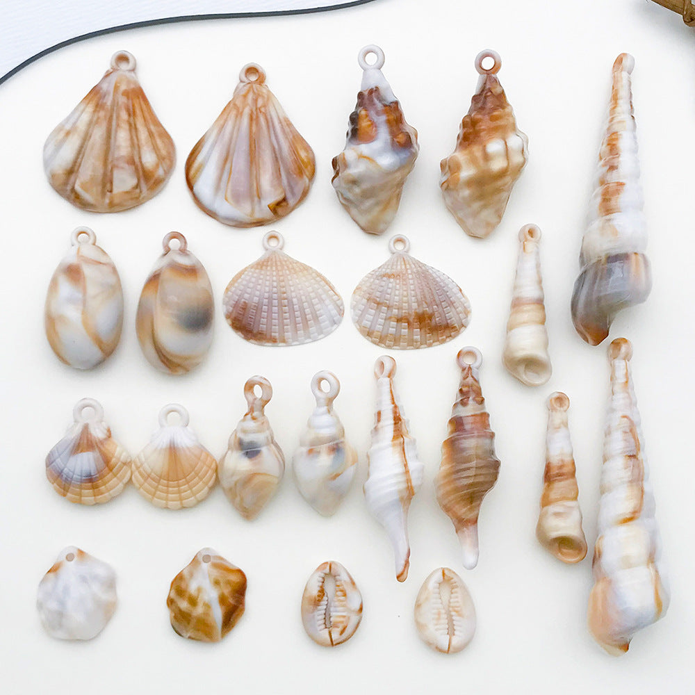 Acrylic Conch Shell Charm Pendant for DIY Keychain Necklace Jewelry Making