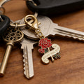 Red Rose Thank You Mom Enamel Keychain Gold Clasp Metal Charm view 4