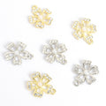 Rhinestone Five Petal Flower Charms in Gold and Silver Tones view 5