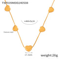 Puffed Heart Snake Chain Necklace Bracelet Gold Silver Titanium Steel view 9