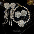 Five Mixed Crystal Rose Green Bracelet And Statement Necklace Designs view 2
