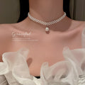 Gold Tone Pearl Necklace Mix Curved Bar Station Cluster Styles view 10