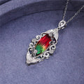 Gradient Marquise Stone Open Filigree Pendant Necklace view 6
