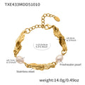 Freshwater Pearl Stainless Steel Irregular Link Necklace Bracelet view 10