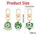 Soccer Ball Metal Clip Keychains, Eight Green Designs view 2