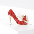 Crystal High Heel Brooch with Polished Metal and Decorative Accents view 4