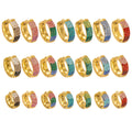 Gold Domed Colorblock Zircon Huggie Earrings Sizes view 5