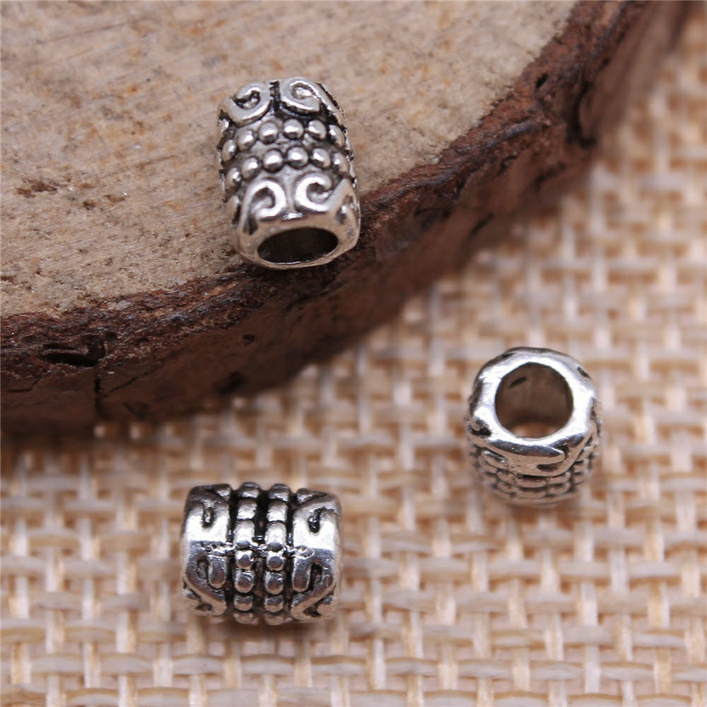5x5x6mm 0.4g Multi-Color Zinc Alloy Round Large Hole Spacer Beads for DIY Bracelet Jewelry Making