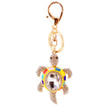 Multicolor Rhinestone Sea Turtle Keychain With Lobster Clasp view 4