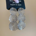Filigree Triple Circle Drop Earrings in Gold and Silver view 7