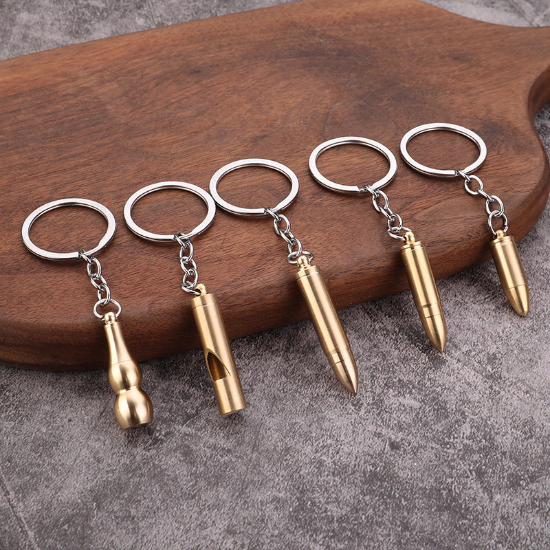 Solid Brass Bullet Model Ear Pick Keychain Portable EDC Accessory