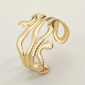 Gold and Silver Tone Snake and Starfish Open Cuff Bracelets view 4
