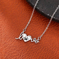 Silver Tone Love Script Paw Heart Pendant Necklace view 2