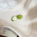 Red Apple And Slice Mismatched Stud Earrings Jewelry Pair view 6