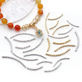 Curved Faceted Metal Tube Beads in Eight Sizes and Three Finishes view 2