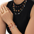 Gold Chain Colorful Stone Chip Necklaces And Bracelets view 2