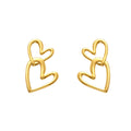 Open Double Heart Link Earrings in Three Metal Finishes view 5