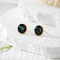 Black Resin Pressed Flower Stud Earrings in Thirteen Designs view 8