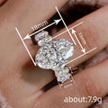 Oversized Oval Solitaire Three-Stone Ring In Silver Tone view 4