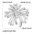 Clear Crystal Firework Burst Brooch Gold Silver Tone Metal view 5