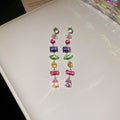 Multicolor Geometric Crystal Necklace Bracelet Earrings view 8