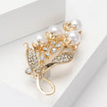 Pearl Leaf Spray Brooch Decorative Metal Pin For Jackets And Lapels view 3