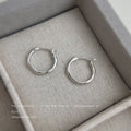 Silver Irregular Organic Round Huggie Hoop Earrings view 1