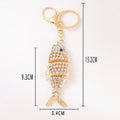 Articulated Rhinestone Fish Keychain Gold Clasp Five Colors view 3