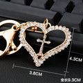 Mixed Jeweled Cross Keychains in Four Designs with Braided Loop Options view 9