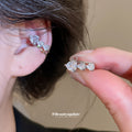 Heart Crystal Ear Cuffs In Silver And Gold Tone Variations view 3