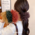 Fuzzy Plush Curly Scrunchie Hair Tie Band 4 Colors view 2