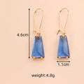 Trapezoid Faceted Crystal Drop Earrings Gold Hooks 7 Colors view 2