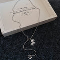 Silver Horse Pendant Necklace With Polished Metal Tone Details view 6