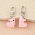 Flocked Fox Cat Bear Animal Keychains Silver Clips 7 Styles view 7