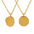 Geometric Brushed Octagon Pendant Necklace Gold Silver Tone view 5